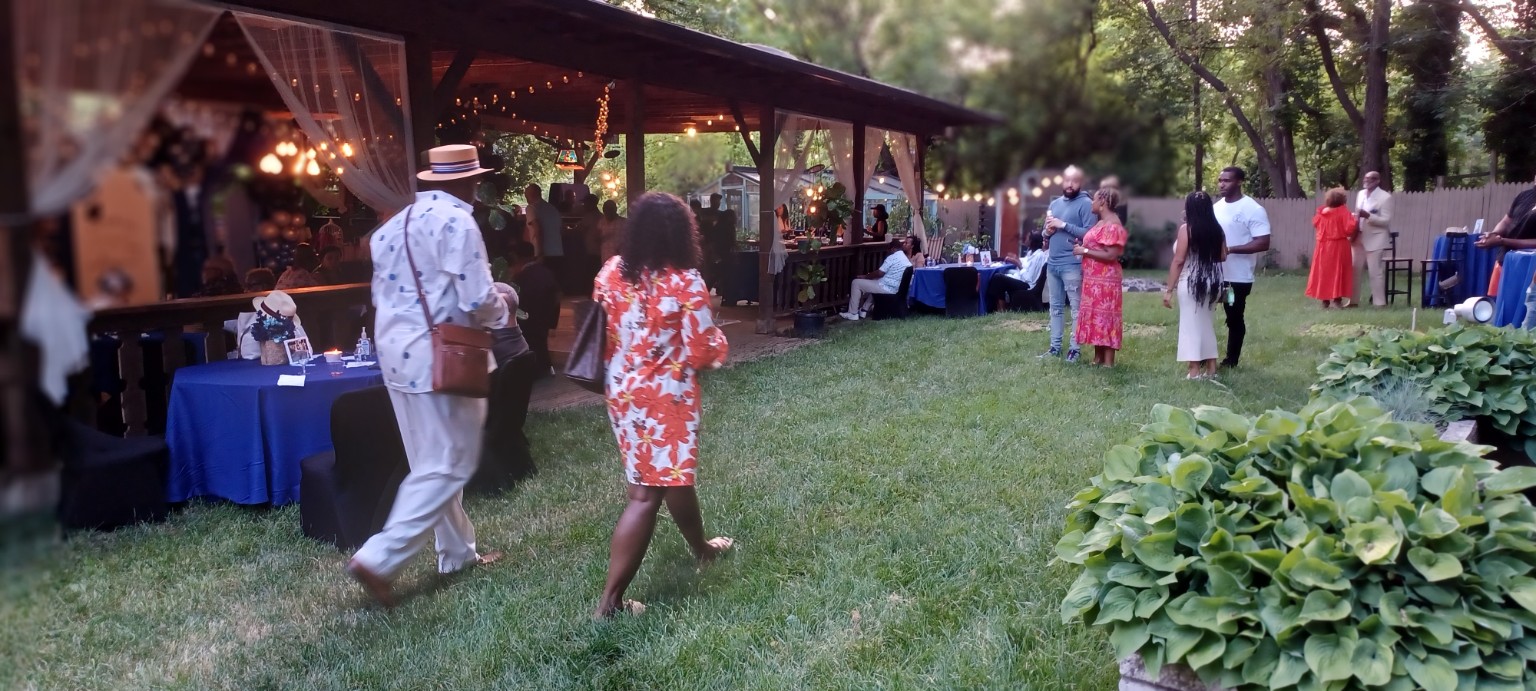 Garden lawn during a celebration